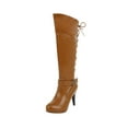 thumbnail image 1 of Fesfesfes Womens Boots Winter Belt Buckle Side Zipper Warm Platform Super High Heel Strap High US:7.5(40), 1 of 8