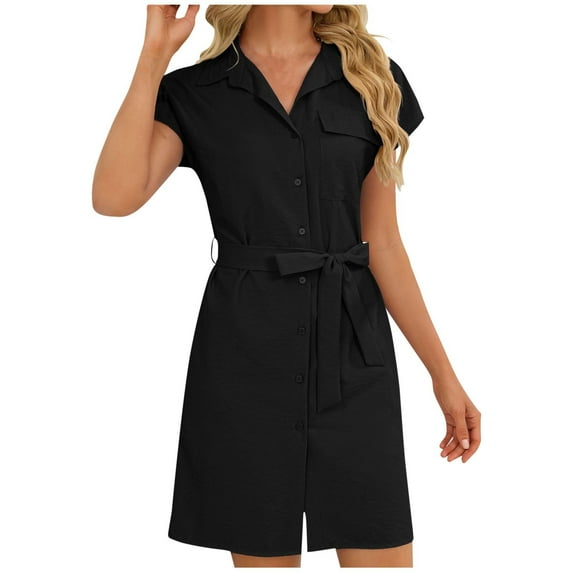 Fesfesfes Womens Casual Solid Color V Neck Short Nightgown Soft Elastic ...