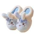 thumbnail image 1 of Fesfesfes Womens Cute Bunny Slippers Cozy Plush Soft Thick Bottom House Shoes with Adorable Ears and Bow Winter Indoor Outdoor Home Footwear for Ladies(Blue,40(US:7.5)), 1 of 4