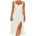 thumbnail image 1 of Fesfesfes Womens Dress Floral Print Boat Neck Spring Dress Loose Casual Sleeveless Dress for Women Low Cut Beach Long Dress, 1 of 8