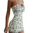 thumbnail image 1 of Fesfesfes Womens Dress Floral Print Low Cut Spring Dress Loose Casual Sleeveless Dress Women Tube Top Camis Mini Dress, 1 of 7