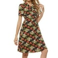 thumbnail image 1 of Fesfesfes Womens Dress Floral Print Round Neck Spring Dress Loose Casual Short Sleeve Boho Beach Knee Length Dress, 1 of 7