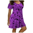 thumbnail image 1 of Fesfesfes Womens Dress Floral Print V Neck Spring Dress Loose Casual Short Sleeve Dress Women Swing Short Dress, 1 of 1
