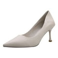 thumbnail image 1 of Fesfesfes Womens Dress Shoes Womens Soft Synthetic High Heels Womens Thin Heels New Spring Summer Versatile Pointed Temperament Black Work Shoes 7(39), 1 of 6
