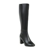 Fesfesfes Womens Fall Boots Fashion Western Style Cowboy Riding Boots Casual Warm Knee High Heeled Middle Tube Boots Shoes US942