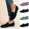 thumbnail image 1 of Fesfesfes Womens Flat Shoes Round Toe Solid Color Round-Toe Flats Shoes Comfortable And Breathable Lightweight Soft Casual Shoe 37(6), 1 of 7