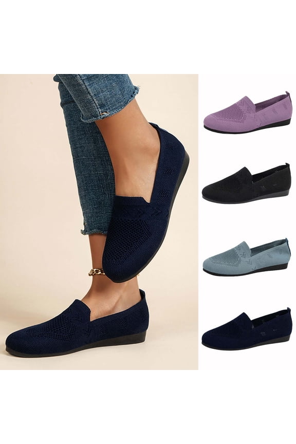 Womens Flat Shoes Round Toe Solid Color Round-Toe Flats Shoes Comfortable And Breathable Lightweight Soft Casual Shoe 43(9.5)