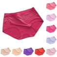 thumbnail image 1 of Fesfesfes Womens Fruit Of The Loom Underwear Womens Mid-Waist Seamless Lace Cotton Underwear, 1 of 4