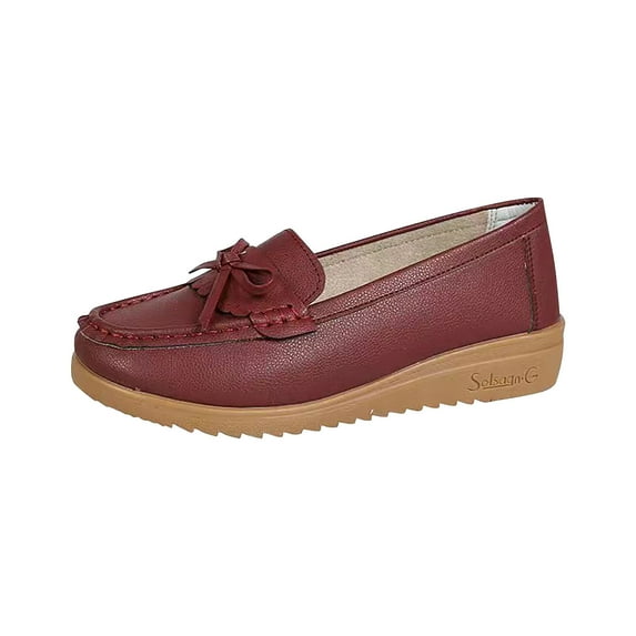 Fesfesfes Womens Loafers Size 8 Round Toe Shoes Slip-On Comfort Fashion Comfortable For Walking Flat Shoes 36(5.5)
