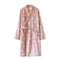 thumbnail image 1 of Fesfesfes Womens Long Sleeve Velvet Bathrobe Cozy Winter Robe Loose Fleece Loungewear Soft Warm Housecoat with Belt with Pockets for Home Spa Relaxation(Pink#1,L), 1 of 9