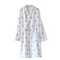 thumbnail image 1 of Fesfesfes Womens Long Sleeve Velvet Bathrobe Cozy Winter Robe Loose Fleece Loungewear Soft Warm Housecoat with Belt with Pockets for Home Spa Relaxation(White#1,M), 1 of 3
