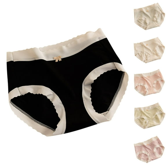 Fesfesfes Womens No Show Underwear Womens Underwear Traceless Basic Edition Mid Waist Fashion Breathable Womens Pants