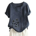 thumbnail image 1 of Fesfesfes Womens Oversized T Women's Summer Casual Round Neck Short Sleeve Printing Loose Shirt Tops Tshirts 18(XXXXXL), 1 of 3