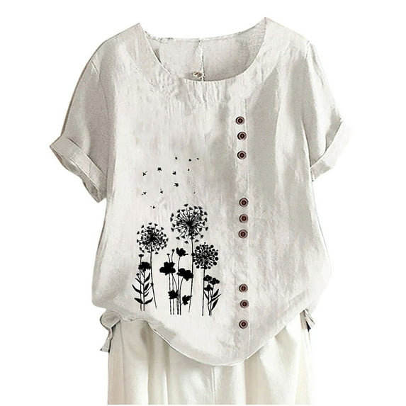 Fesfesfes Womens Oversized T Women's Summer Casual Round Neck Short Sleeve Printing Loose Shirt Tops Tshirts 18(XXXXXL)