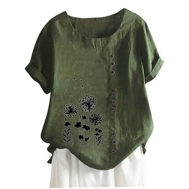 Fesfesfes Womens Oversized T Women's Summer Casual Round Neck Short Sleeve Printing Loose Shirt Tops Tshirts 8(L)