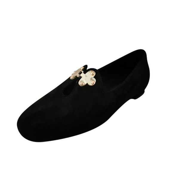 Fesfesfes Womens Sandals Dressy Flat Women's Shoes Low Heels Toe Casual Solid Color Nubuck Synthetic Flat Sandals 7(39)