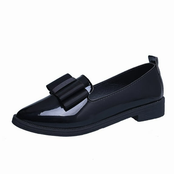 Fesfesfes Womens Shoes Pointed Toe Bow Pointed Casual Low Top Shoes With Flat Bottom And Shallow Mouth 40(8.5)