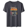 thumbnail image 1 of Fesfesfes Womens Short Sleeve Tops 1974 Vintage Shirt For Women 50th Birthday Gifts 1974 Birthday Gifts Idea Retro Short Sleevel T Shirts Party Tops Funny Tees Womens Fashion Tops S(US:4), 1 of 4
