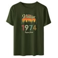 thumbnail image 1 of Fesfesfes Womens Short Sleeve Tops 1974 Vintage Shirt For Women 50th Birthday Gifts 1974 Birthday Gifts Idea Retro Short Sleevel T Shirts Party Tops Funny Tees Womens Fashion Tops M(US:6), 1 of 4