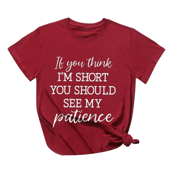 Fesfesfes Womens Short Sleeve Tops Women's Fashion Summer Round Neck Leisure Short Sleeve Printing Tops Spring Tops 2XL(US:12)