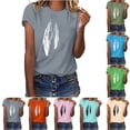 thumbnail image 1 of Fesfesfes Womens Short Sleeve Tops Women's Shirt Tees Funny Cute Short Sleeve Fall T Shirt Print Shirt Gift Tops Blouse Gift For Women Tees for Women S(US:4), 1 of 7