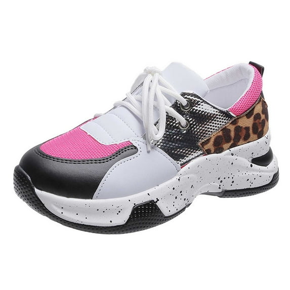 Fesfesfes Womens Sneakers Fashion Ladies Stretch Cloth Loose Size Women's Casual Sports Color Block Comfortable Women's Shoes US:8.5(41)