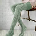 thumbnail image 1 of Fesfesfes Womens Stocking Winter Warm Thigh-High Stocking Young Ladies Pure Color Over The Knee Stockings Dressy Socks, 1 of 2