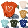 thumbnail image 1 of Fesfesfes Womens Summer Tops Women Valentine Day Love Printed Short Sleeve T-Shirt Top Short Sleeve Round Neck Top Shirt Blouses for Women Dressy Casual M(US:6), 1 of 4