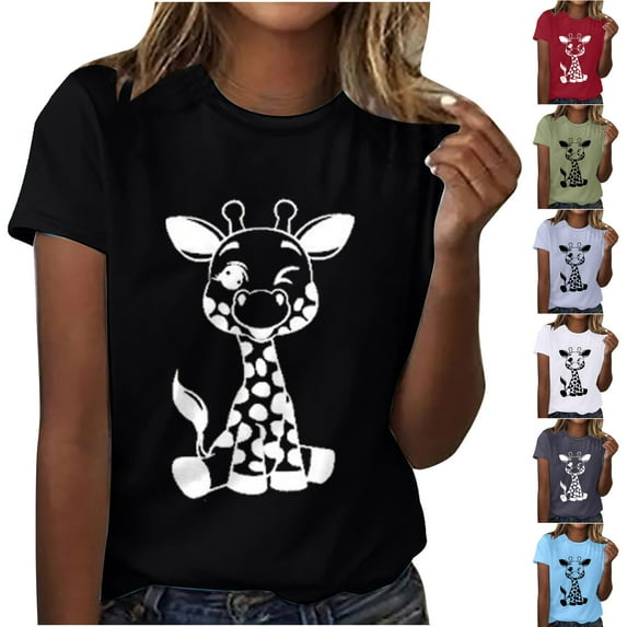 Fesfesfes Womens T Shirt Women Girls Plus Size Print Tees Short Sleeve Round Neck T Shirt Blouse Tops Tshirts for Women 3XL(US:14)