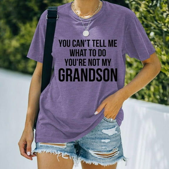 Fesfesfes Womens T Shirt Women's Printed Round Neck Short Sleeved Casual T-shirt Top Crop Top Sweaters for Women 2XL(US:12)