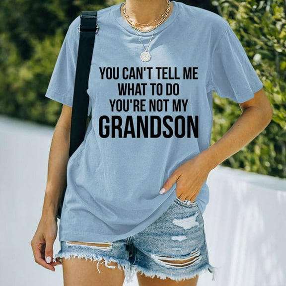 Fesfesfes Womens T Shirt Women's Printed Round Neck Short Sleeved Casual T-shirt Top Crop Top Sweaters for Women M(US:6)