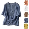 thumbnail image 1 of Fesfesfes Womens T Shirts Casual Tops For Women's Casual Short Sleeve Round Neck Tops Summer Loose Tee Shirts Blouse T Shirts for Women 8(L), 1 of 8
