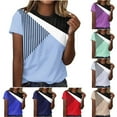 thumbnail image 1 of Fesfesfes Womens T Shirts Womens Fashion Short Sleeve Retro Round Neck Printed Loose Tops Blouse Three Quarter Sleeve Women Tops And Blouses S(US:4), 1 of 5