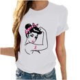 thumbnail image 1 of Fesfesfes Womens Tees Women's Fashion Casual Round Neck Printed Short Sleeved T-shirt Top Womens Workout Tops 2XL(US:12), 1 of 5