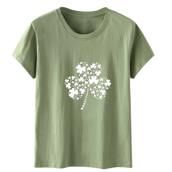 Fesfesfes Womens Tops Fashion Women Casual Printing Pullover Short Sleeve T-Shirt Tops Blouse Shirts for Women 8(L)