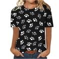 thumbnail image 1 of Fesfesfes Womens Tops Women Fashion Casual Printed Short Sleeve Round-Neck Pullover Blouse T-shirt Tops Tunic Tops M(US:6), 1 of 4