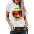 thumbnail image 1 of Fesfesfes Womens Tshirts Women Summer Regular Print Regular Women Round Neck Short Sleeves Top Work Tops 12(XXL), 1 of 5