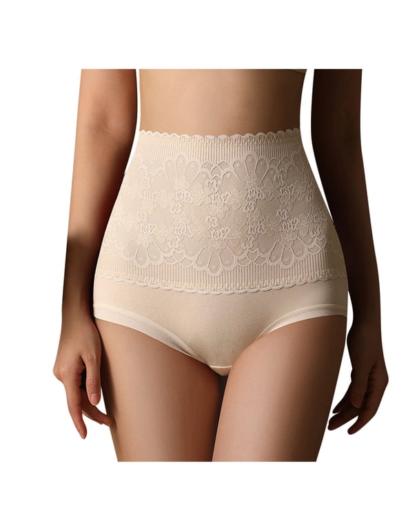 Womens Underwear Seamless Womens Solid Color Briefs Ventilate Lace Netting High Waist Underpants Briefs