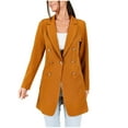 thumbnail image 1 of Fesfesfes Womens Warm Faux Coat Solid Color Jacket Lapel Collar Cardigan Winter Long Sleeve Outerwear, 1 of 9