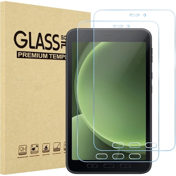 Fesign 2 Pack Screen Protector for Galaxy Tab Active5 5G 2024/ Active3 2022 8 inch9H Tempered Glass HD Clear Film Guard for Tablet SM-X300/T570/T575/T577