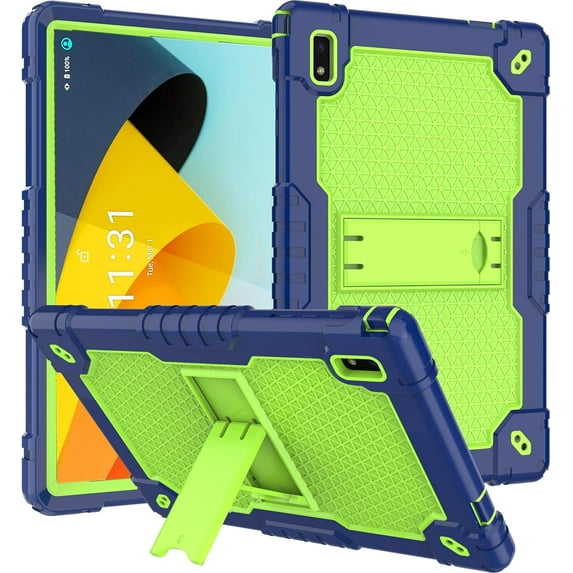 Fesign for BYYBUO Tablet 10.1 inch Android 14 Tablet Case with Shoulder Strap Hard Back Hybrid Shockproof Kids Friendly Case for BYYBUO 10.1 inch Smartpad A10_L (Navy/Green)