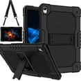 thumbnail image 1 of Fesign Case for Onn 7 inch Tablet Gen 4 2024 Case Slim Heavy Duty Built in Stand Hard Back Shell Protective Case with Shoulder Strap for Onn 7 2024 Model:100135924 Tablet (Black/Black), 1 of 7