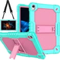 thumbnail image 1 of Fesign Case for Onn 7 inch Tablet Gen 4 2024 Case Slim Heavy Duty Built in Stand Hard Back Shell Protective Case with Shoulder Strap for Onn 7 2024 Model:100135924 Tablet (Green/Pink), 1 of 7