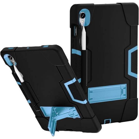 Fesign Case for Samsung Galaxy Tab S9 Plus 12.4 Inch 2023 / Galaxy Tab S9 FE Plus, Shockproof Protective Case for Samsung Tab S9 Plus with S Pen Holder & Kickstand, Black/Blue