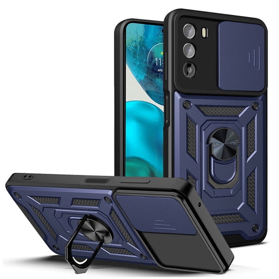 Fesign For Moto G24 with Camera Cover Tested with Magnetic Kickstand Protective Case for Moto G Power 5G 2024, Blue
