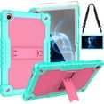 thumbnail image 1 of Fesign for Onn 10.4 Tablet Pro 2023 Model: 100110603 Case Built in Kickstand Heavy Duty Hybrid Case Hard Back Case Come with Tempered Glass/Shoulder Strap for Onn 10.4 Tablet Pro (Green+Pink/1 Pcs), 1 of 5