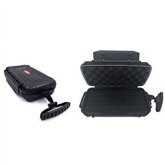 Fess F5 Black Travel Cigar Humidor Waterproof Holder Case for up to 5 Cigars
