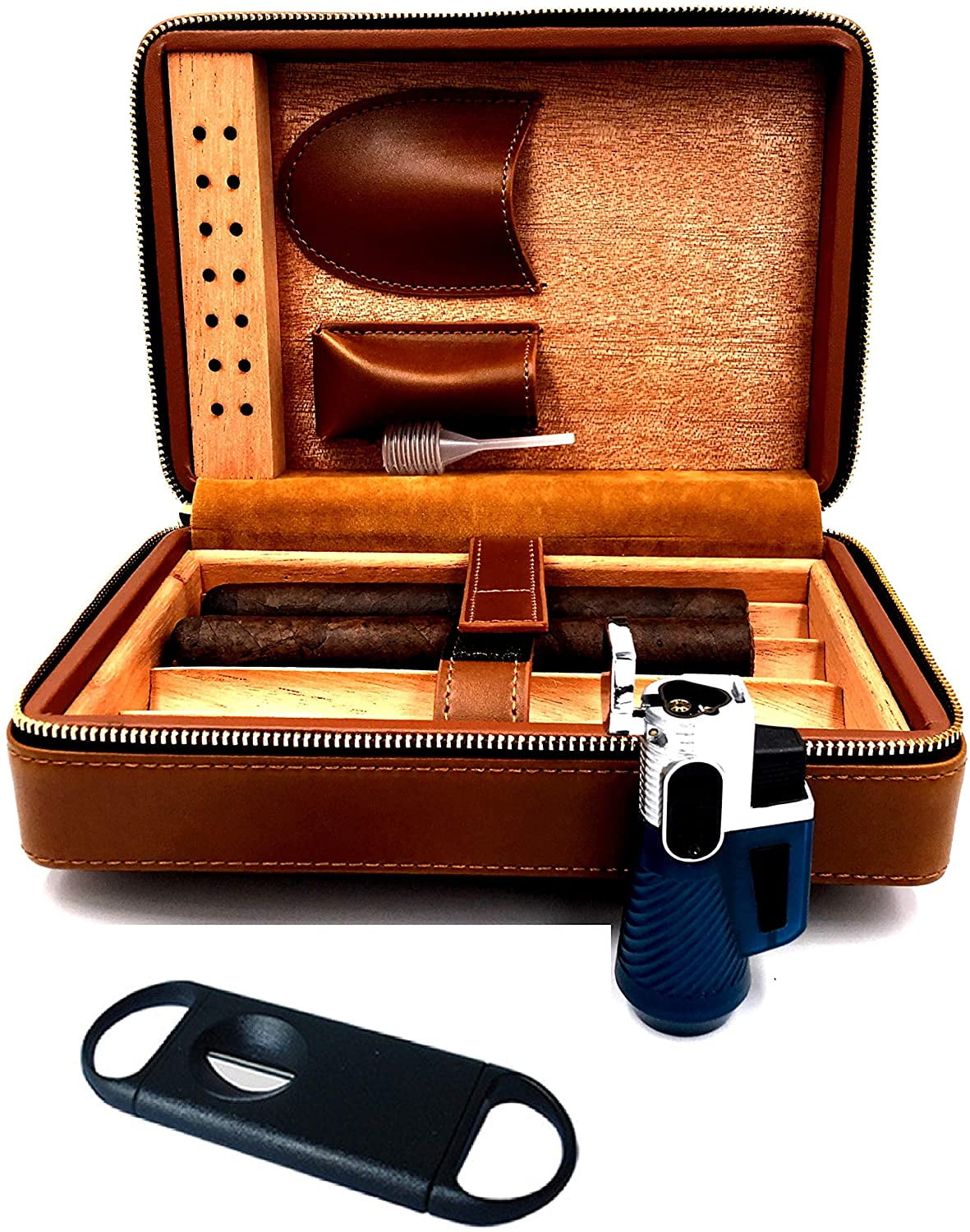 Portable Cedar Wood Cigar Humidor Box Leather Wrap Travel Cigar Cigarette  Case Storage 4 Cigars Box Humidor Humidifier Cigar Storage Cigar Case Cigar  Humidor - China Cigar Humidor, Cigar Case