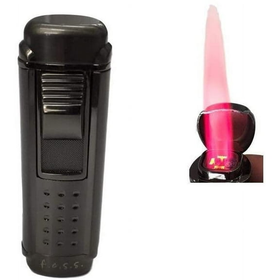Fess Quad Jet Flame Butane Torch Cigarette Cigar Lighter