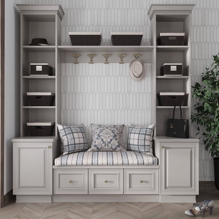 Festa 1.7 in. x 9.6 in. Matte White Ceramic Picket Wall and Floor Tile (2.37 sq. ft./case) (23-pack)